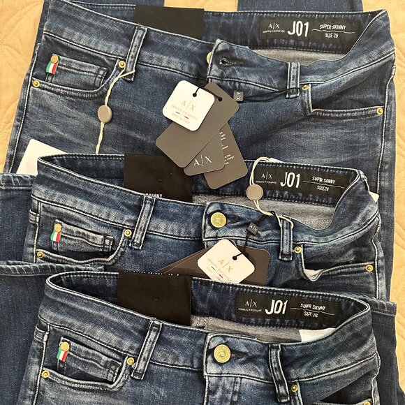 A/X Armani Exchange Denim - A/X Armani Exchange Women's J01 Super Skinny Jeans in Dark Blue Wash